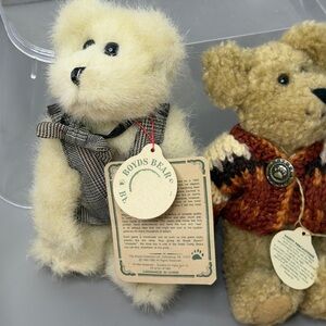 Boyds Bears Tan and Cream Plush Toy Set